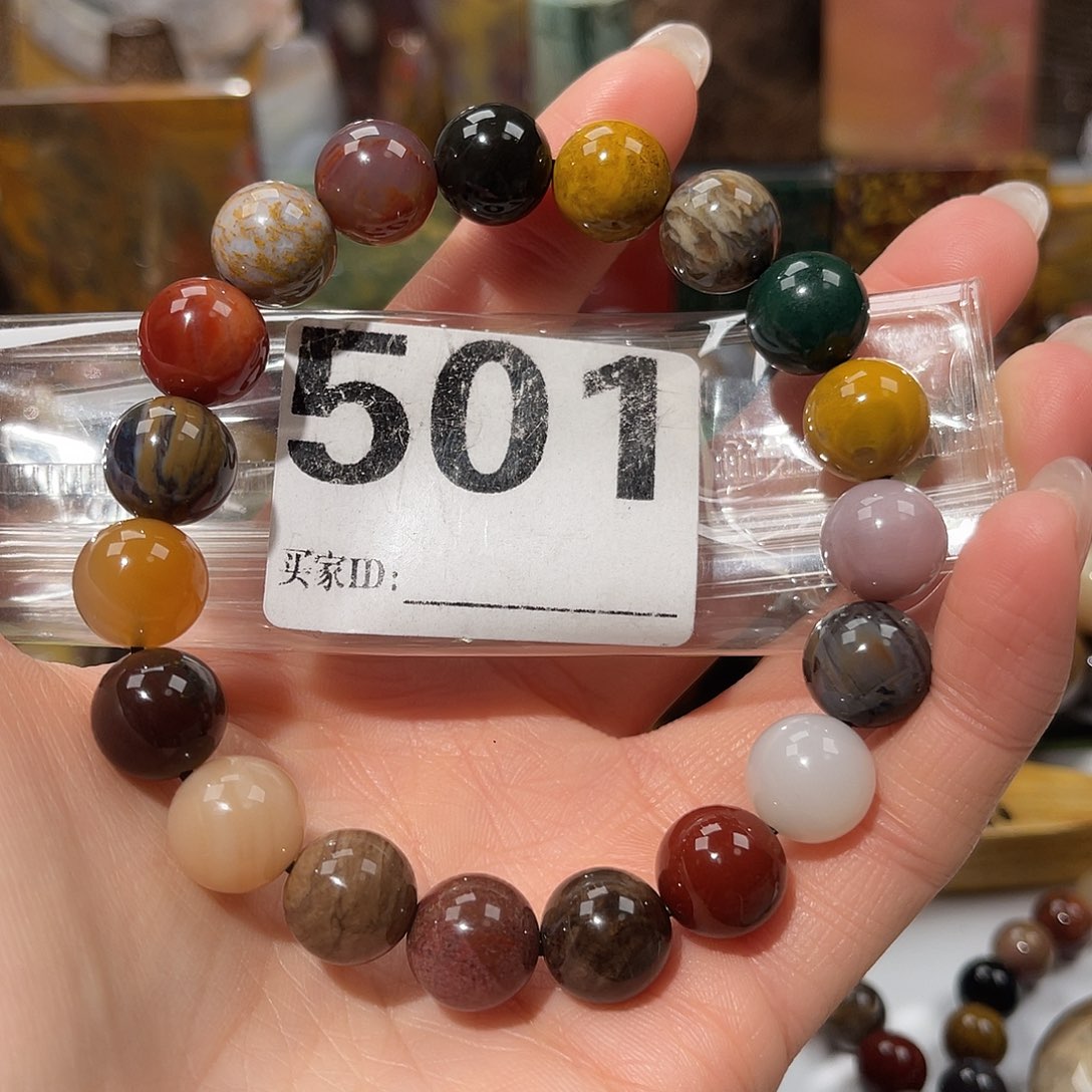 硅化玉未镶嵌天然北票硅化玉手串11.4