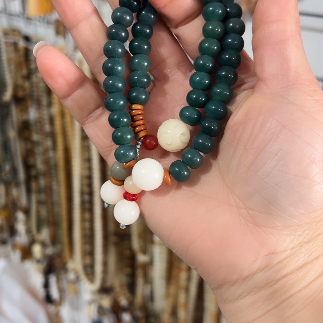 白玉菩提吊坠7×90