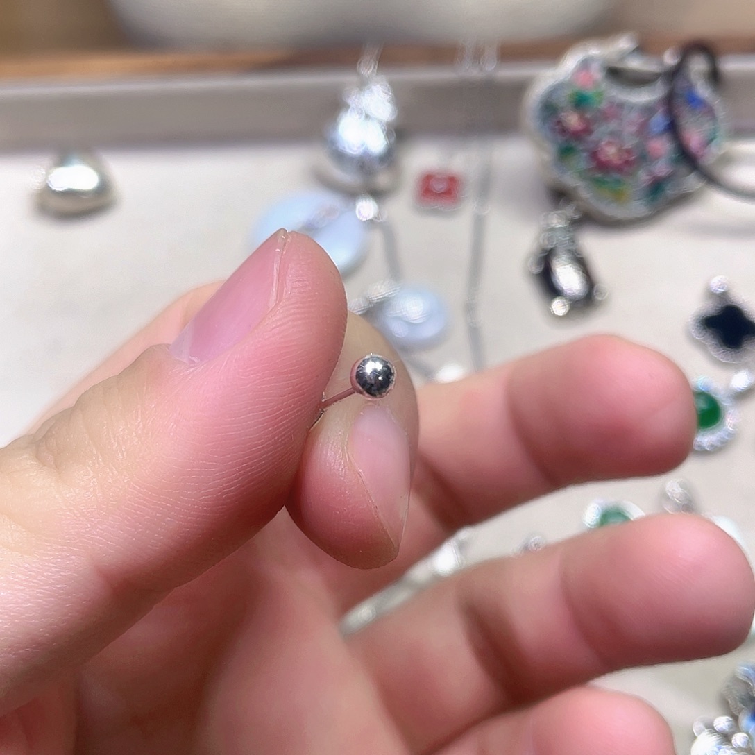 吊坠925银锆石两对泡泡耳钉