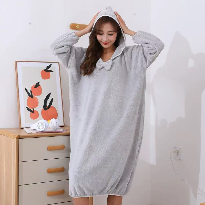 浴袍速干透气可穿可裹居家睡袍-32054