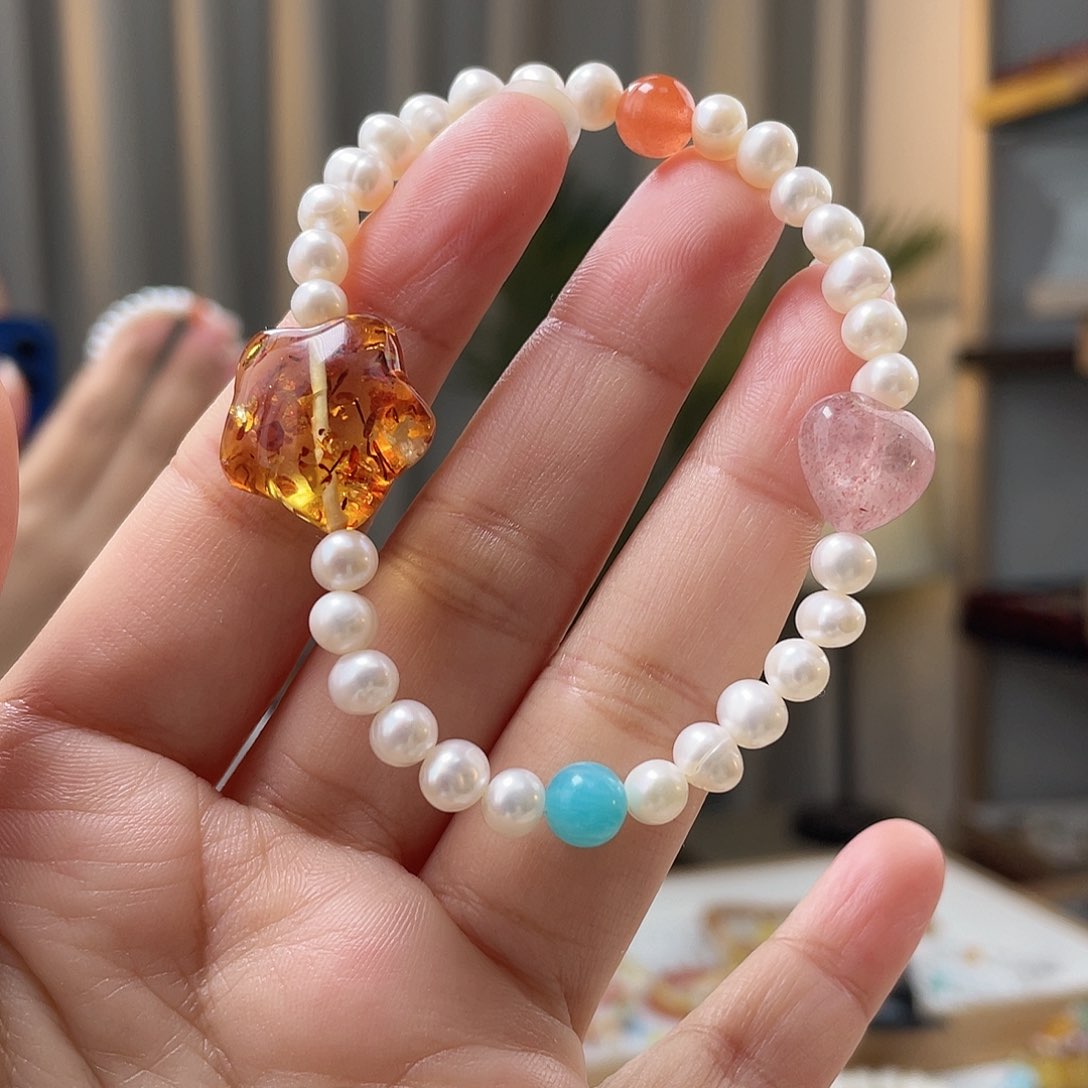 琥珀裸石未镶嵌琥珀手串