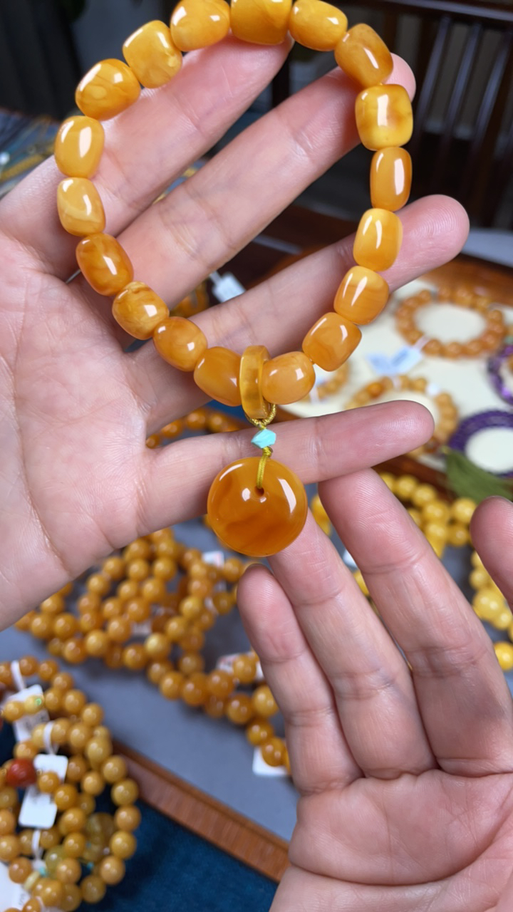 纯天蜜蜡单圈手链