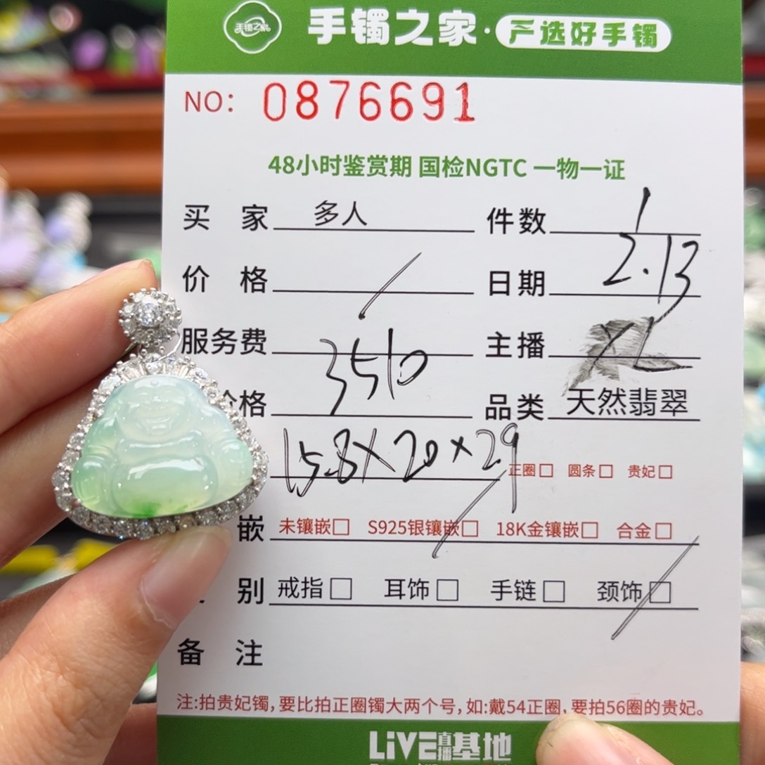 【闪购商品】翡翠颈饰银S925镶嵌多人
