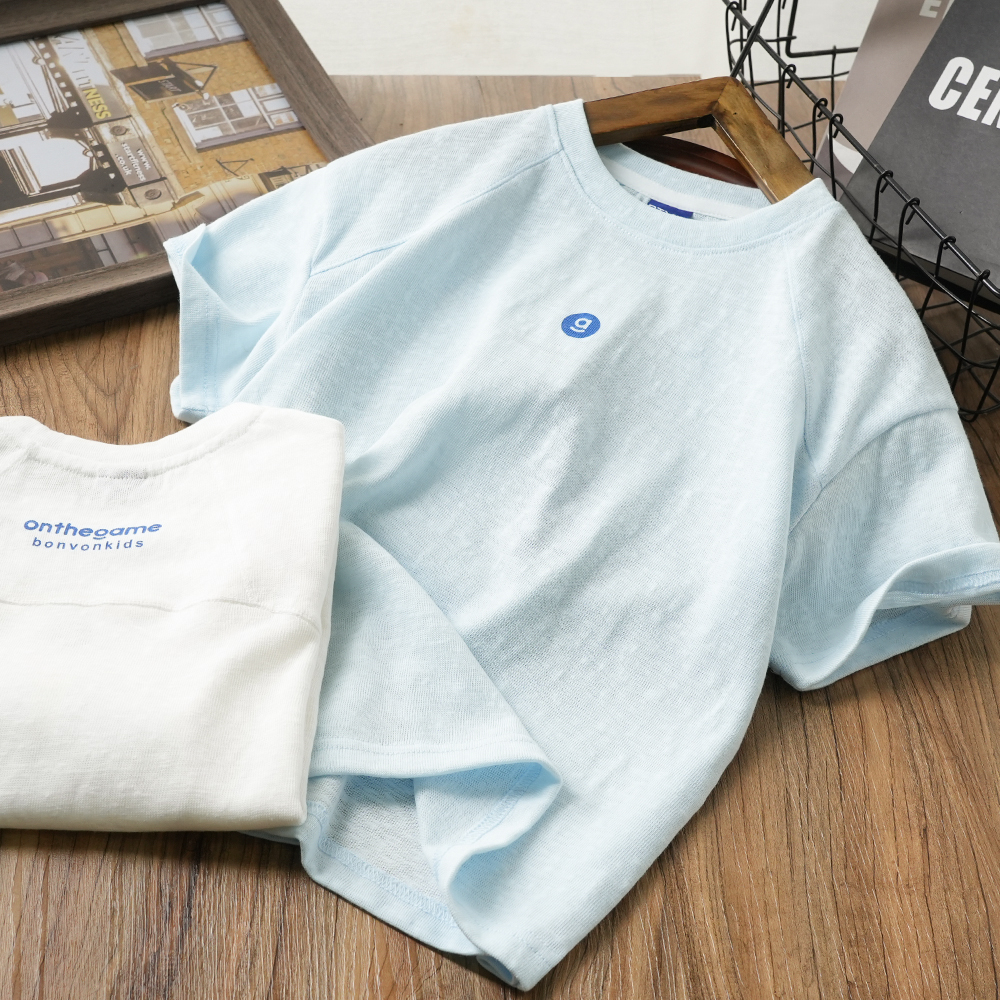 夏季清凉字母舒适短袖T恤圆领中大童儿童休闲半袖上衣25235