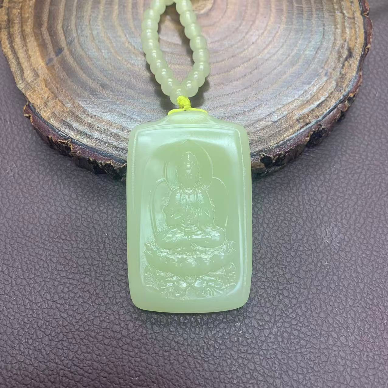 高品质牌头全珠链坐莲观音吊坠-时尚-双面雕刻
