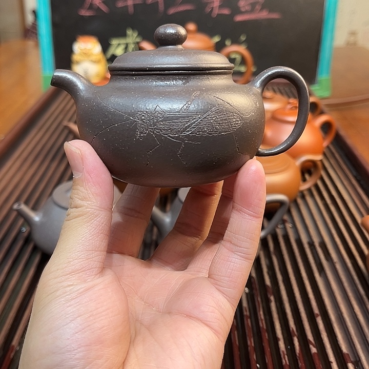 紫砂茶壶天青紫泥仿古220cc
