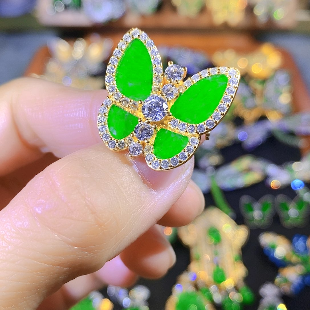 吊坠(不含链)银S925镶嵌翡翠