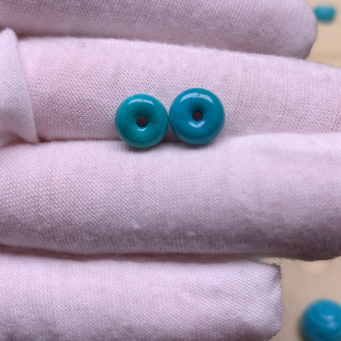 绿松石未镶嵌天然原矿绿松石面包圈8.1