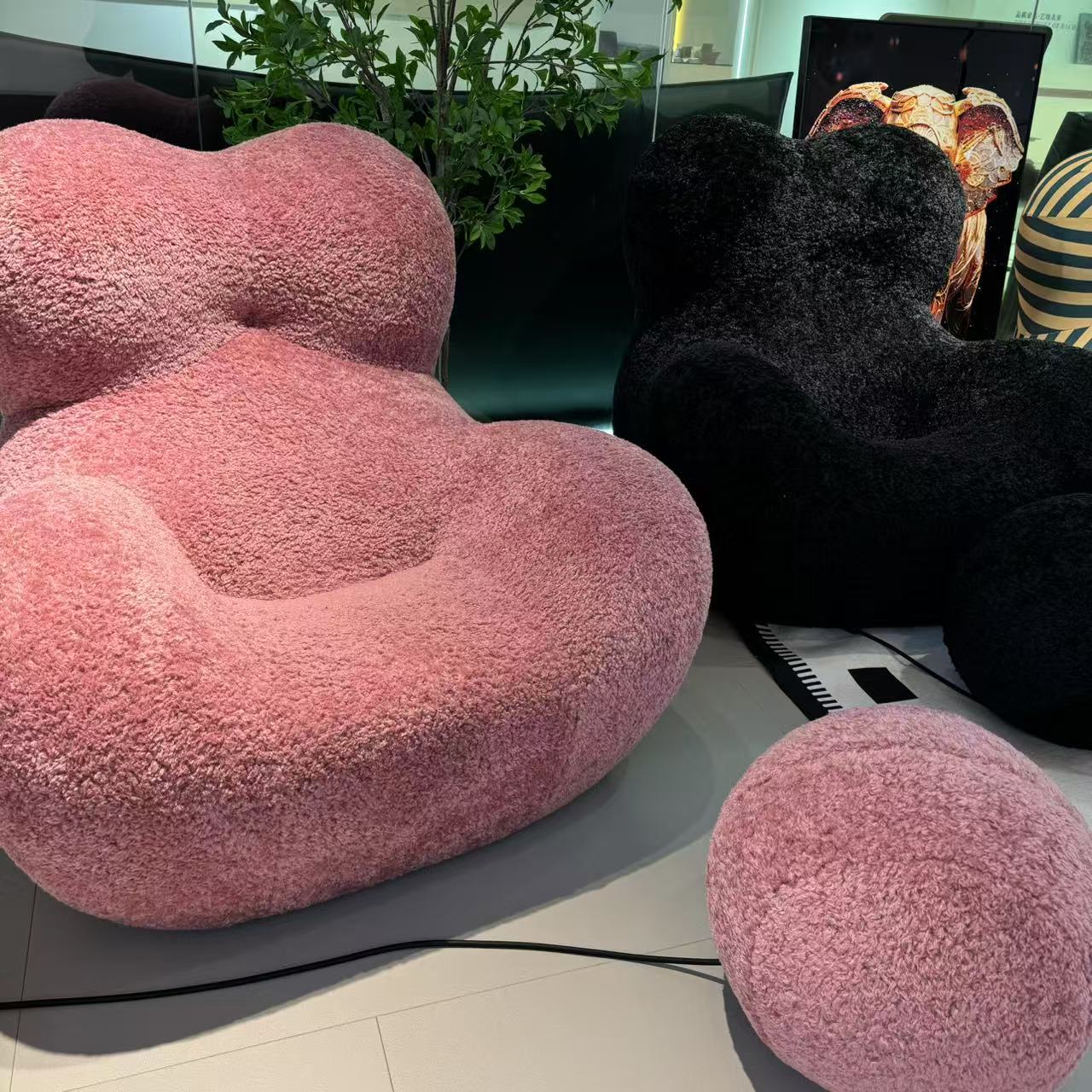 【妈妈的怀抱】羊毛绒网红卧室榻榻米圆形久坐可爱懒人沙发