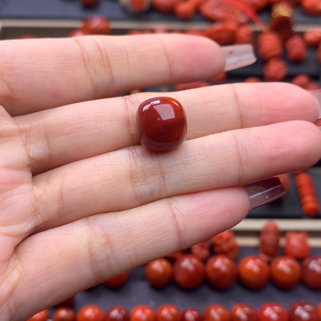 【闪购商品】南红玛瑙老型单珠12mm未镶嵌静**若
