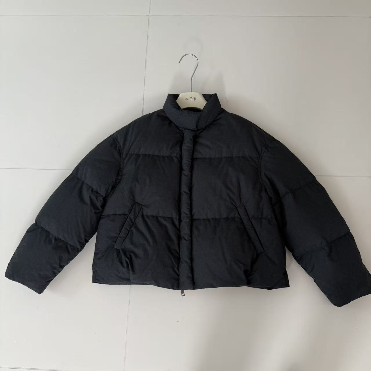 韩系老钱加厚简约小立领羽绒服外