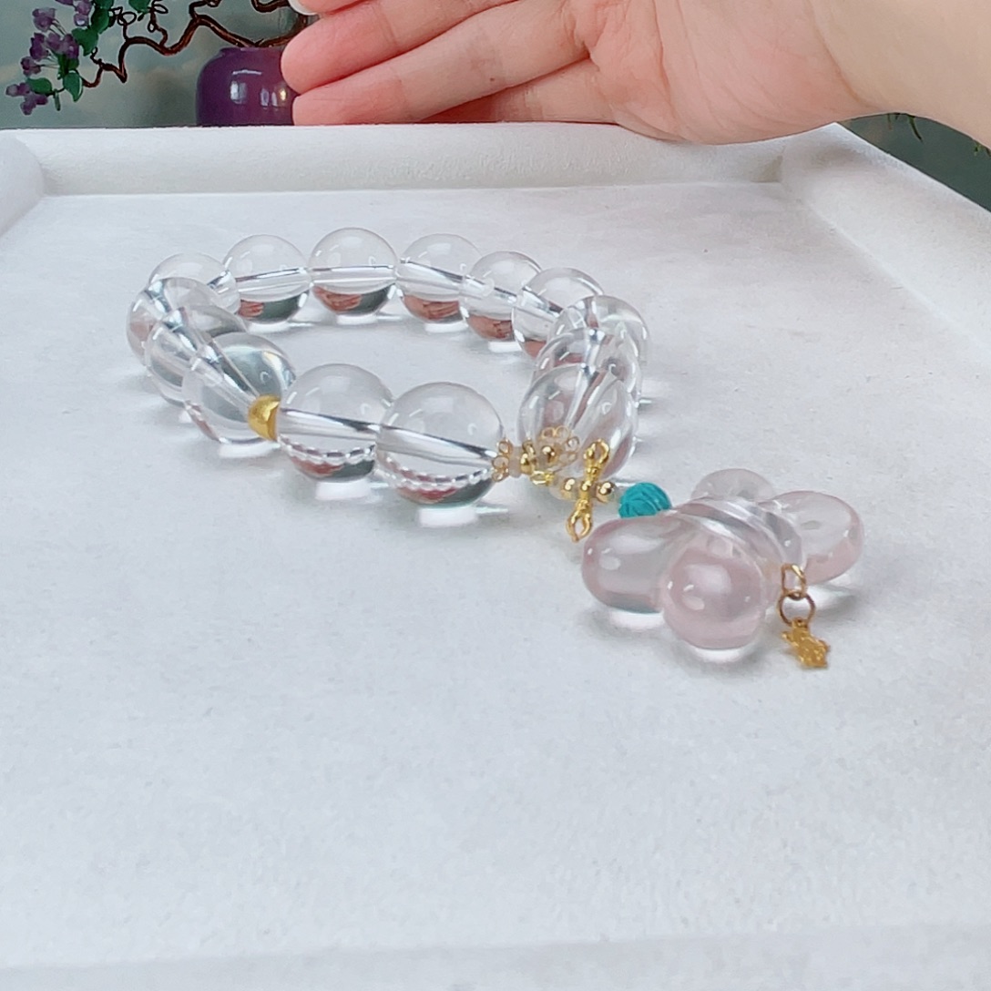 水晶手链18K金镶嵌水晶13.8