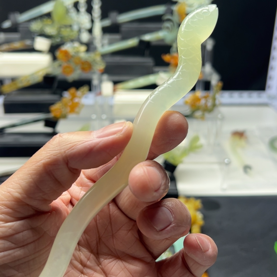 岫玉福利发簪未镶嵌