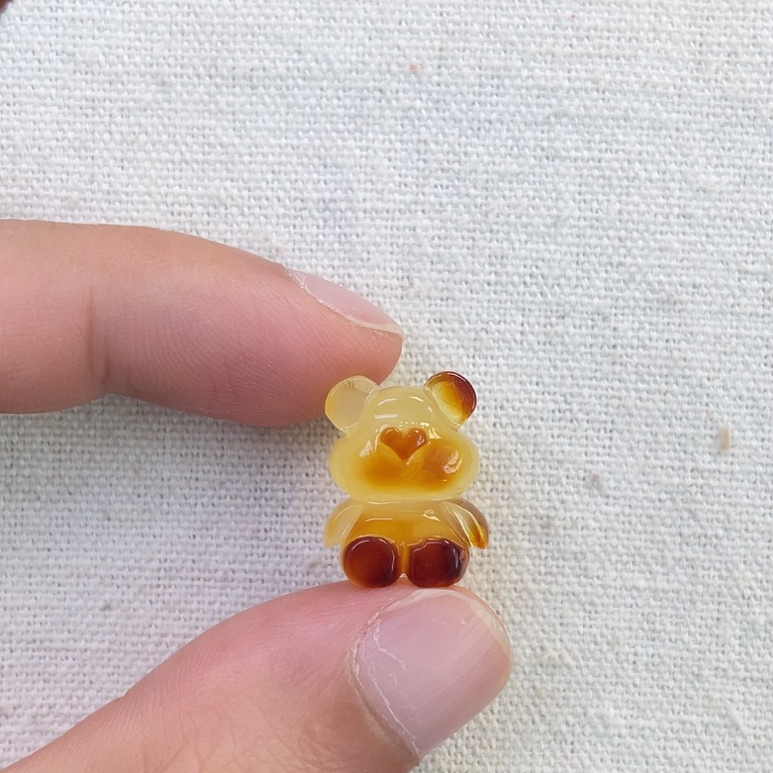 琥珀未镶嵌珠宝奇石小熊