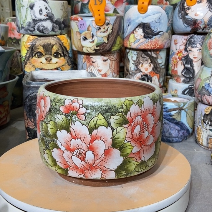 红陶景德镇艺术手绘作品