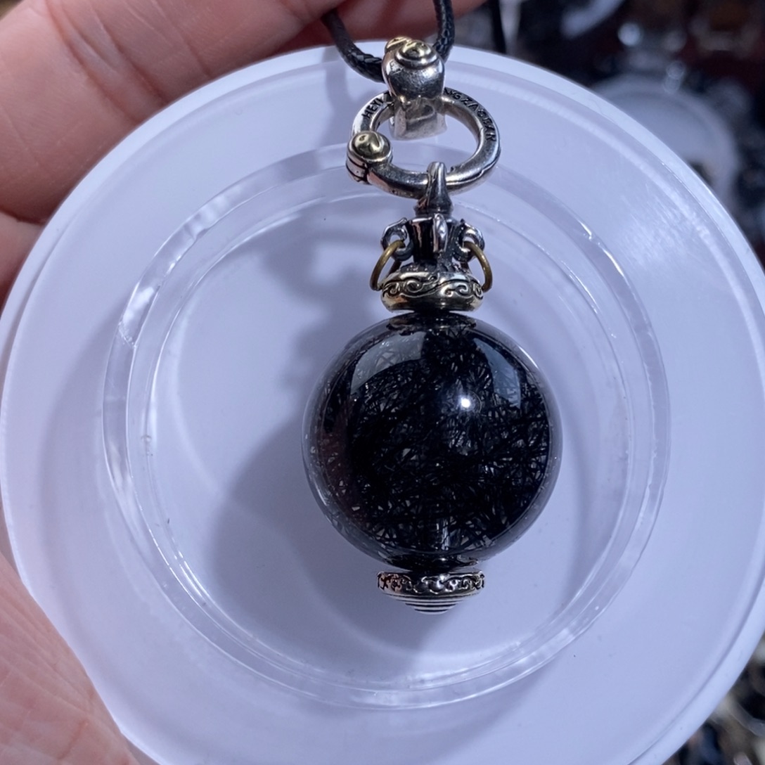 未镶嵌水晶手链黑发晶吊坠22.7mm全透体满发蕾丝复古坐久