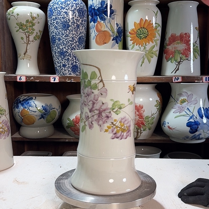 瓶竹子紫藤高29陶瓷