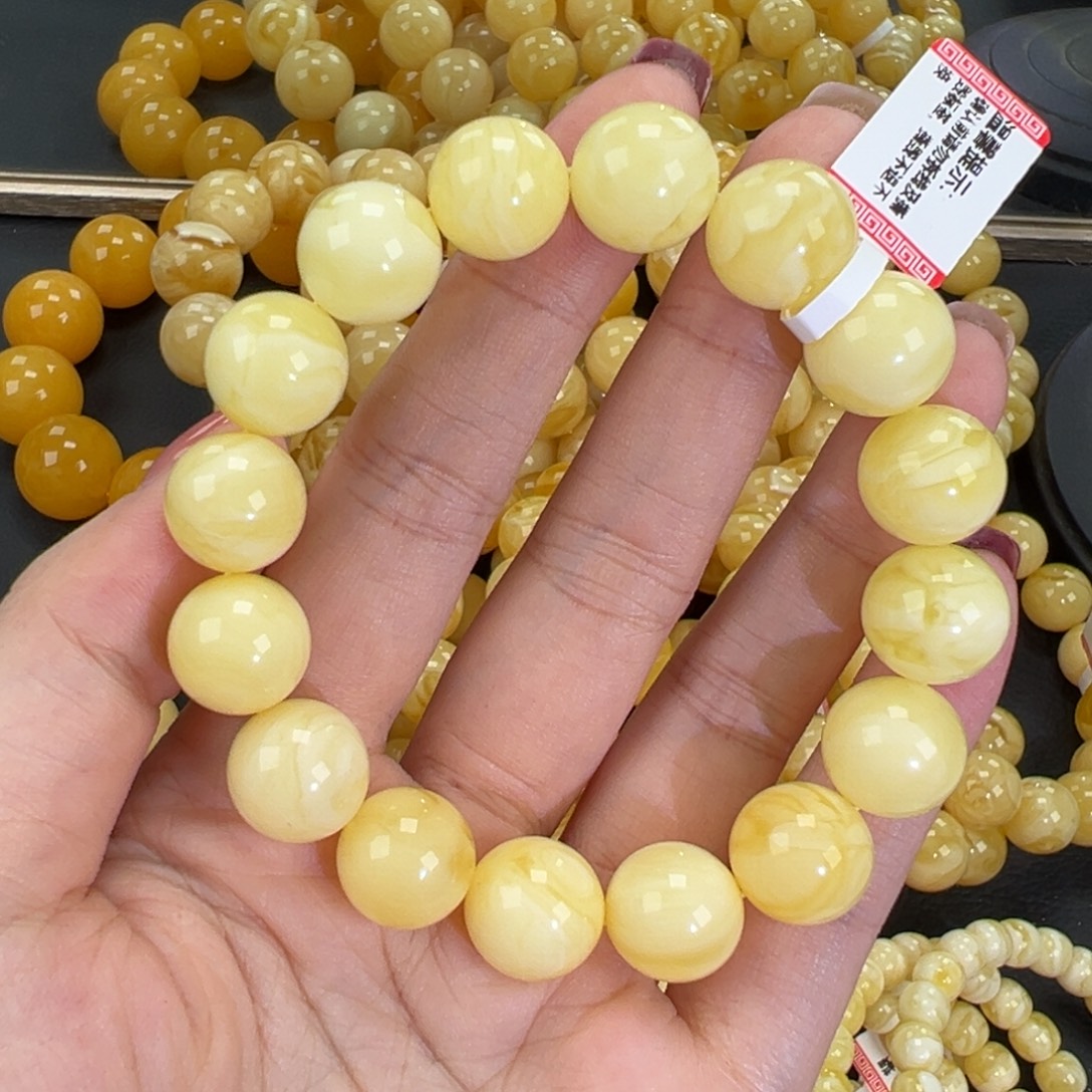 琥珀未镶嵌手链21白蜡