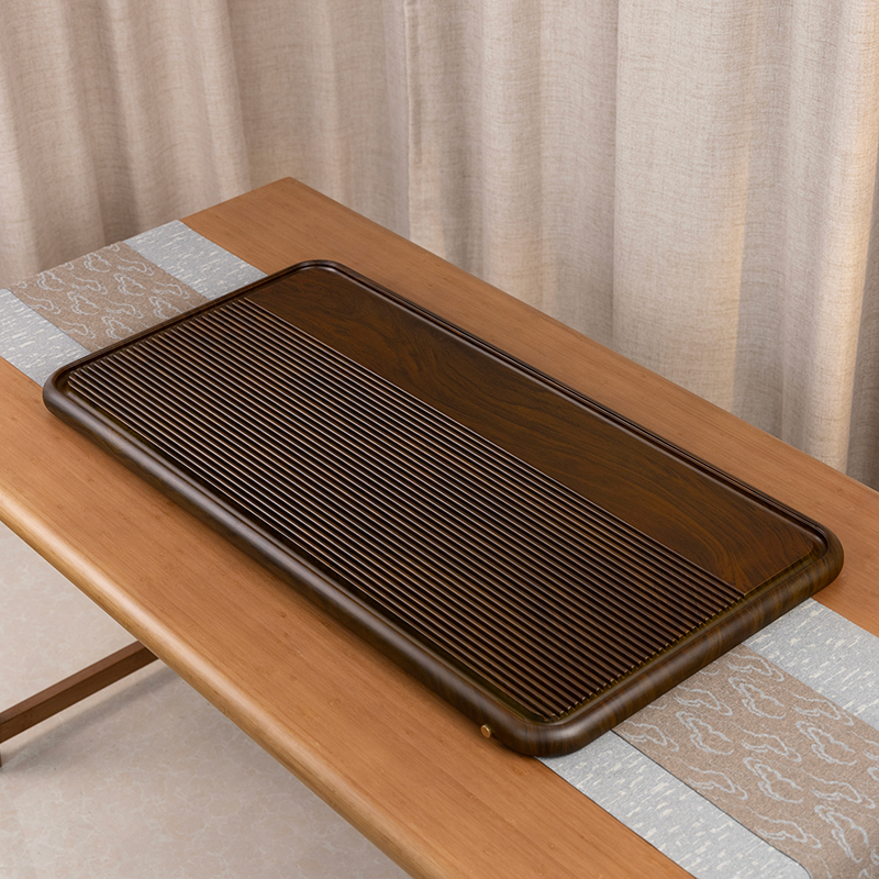 一心100*50*4【胡桃色 】25实木茶盘家用客厅办公室简约功夫茶具