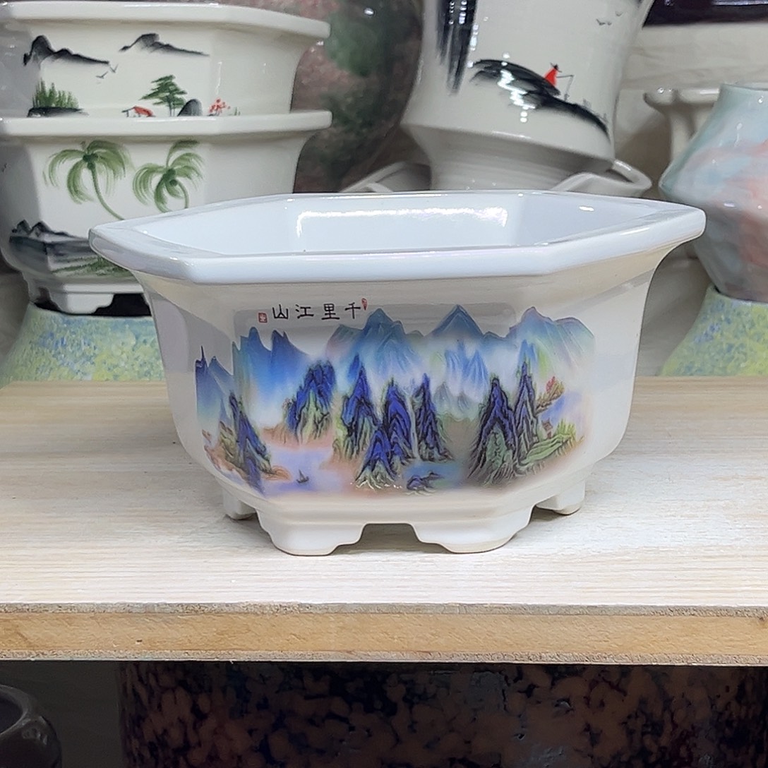 陶瓷绿植多肉微瑕花盆外口径：15*9.5