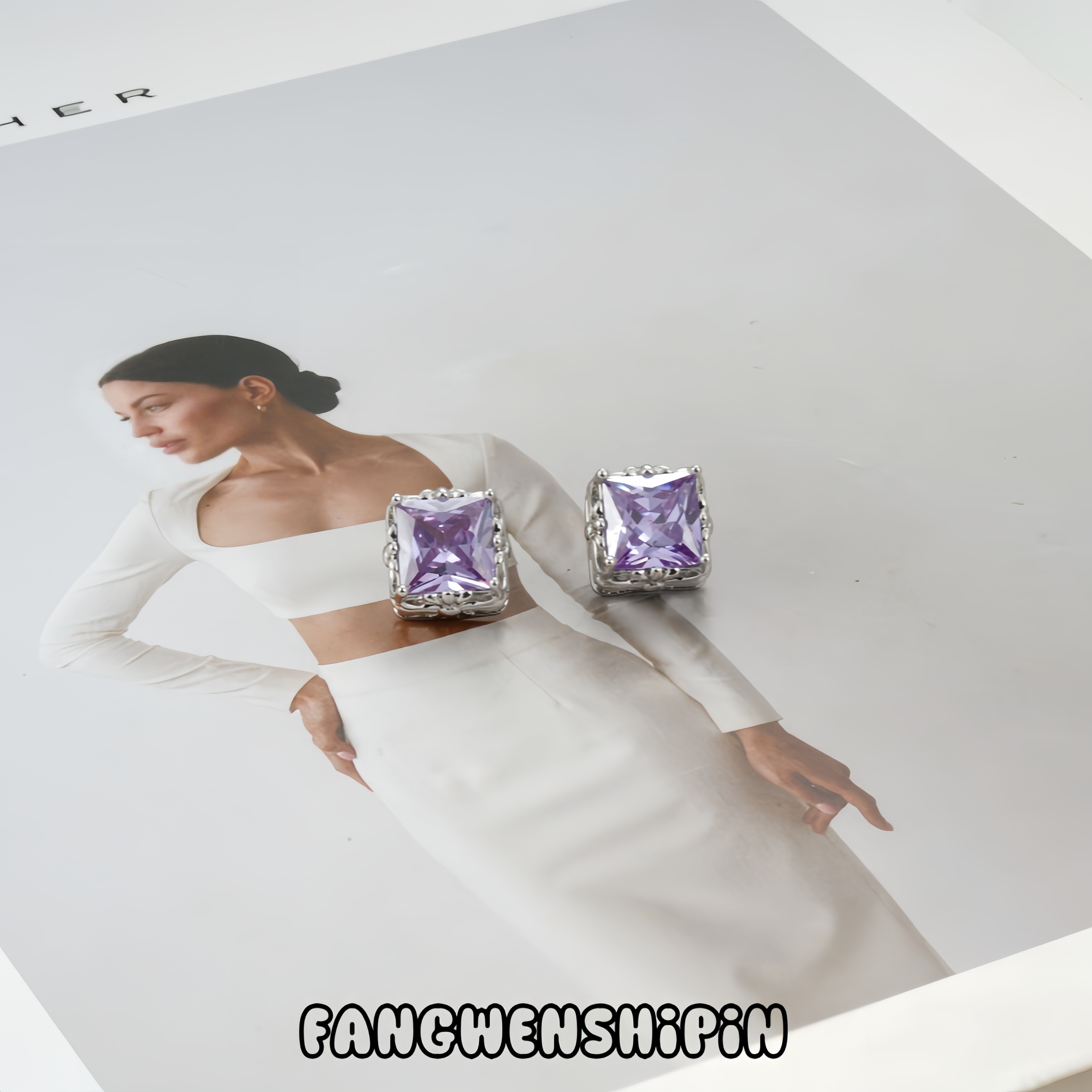 铜合金锆石耳饰 耳环1527