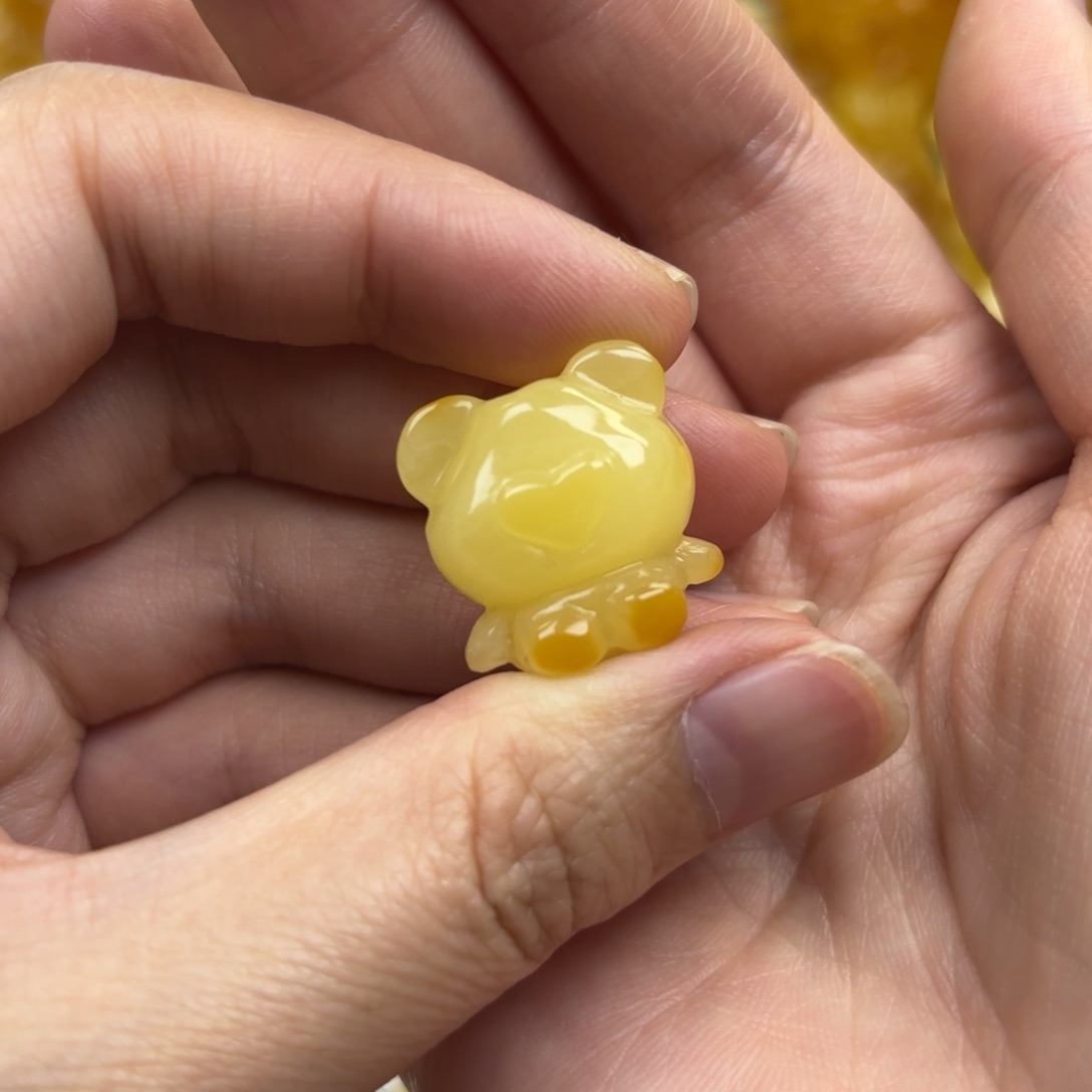 裸石蜜蜡未镶嵌蜜蜡吊坠打孔不退不换