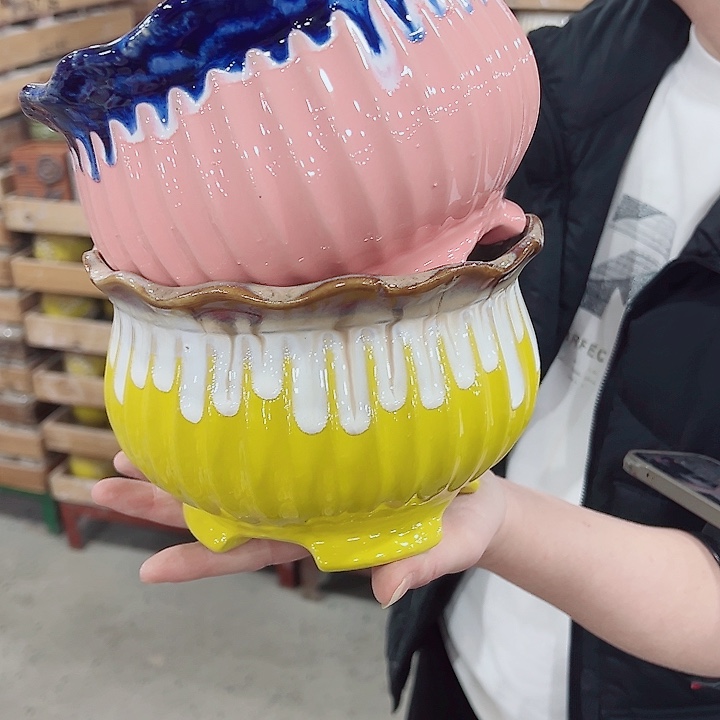 有孔，凑单福利满10元发货陶瓷多肉花盆！