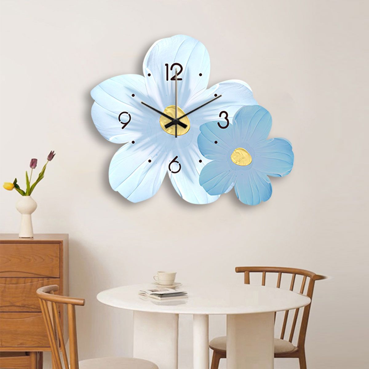 客厅挂钟家用时尚餐厅钟表新款创意时钟壁墙上奶油风卧室静音q38