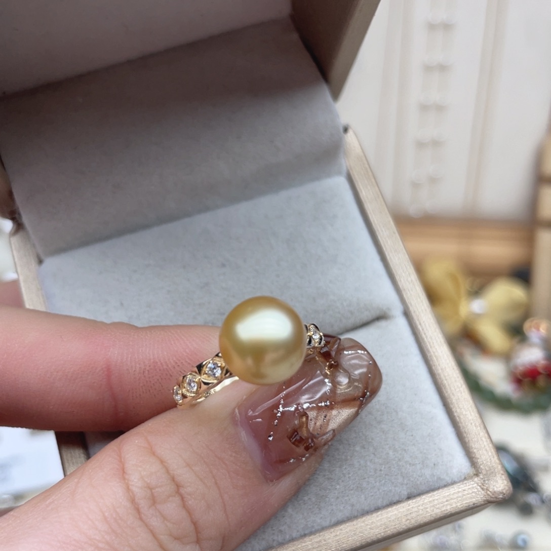 海水珍珠银S925镶嵌戒指T44