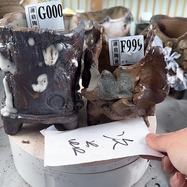 紫砂花盆景德镇陶瓷多肉999-000