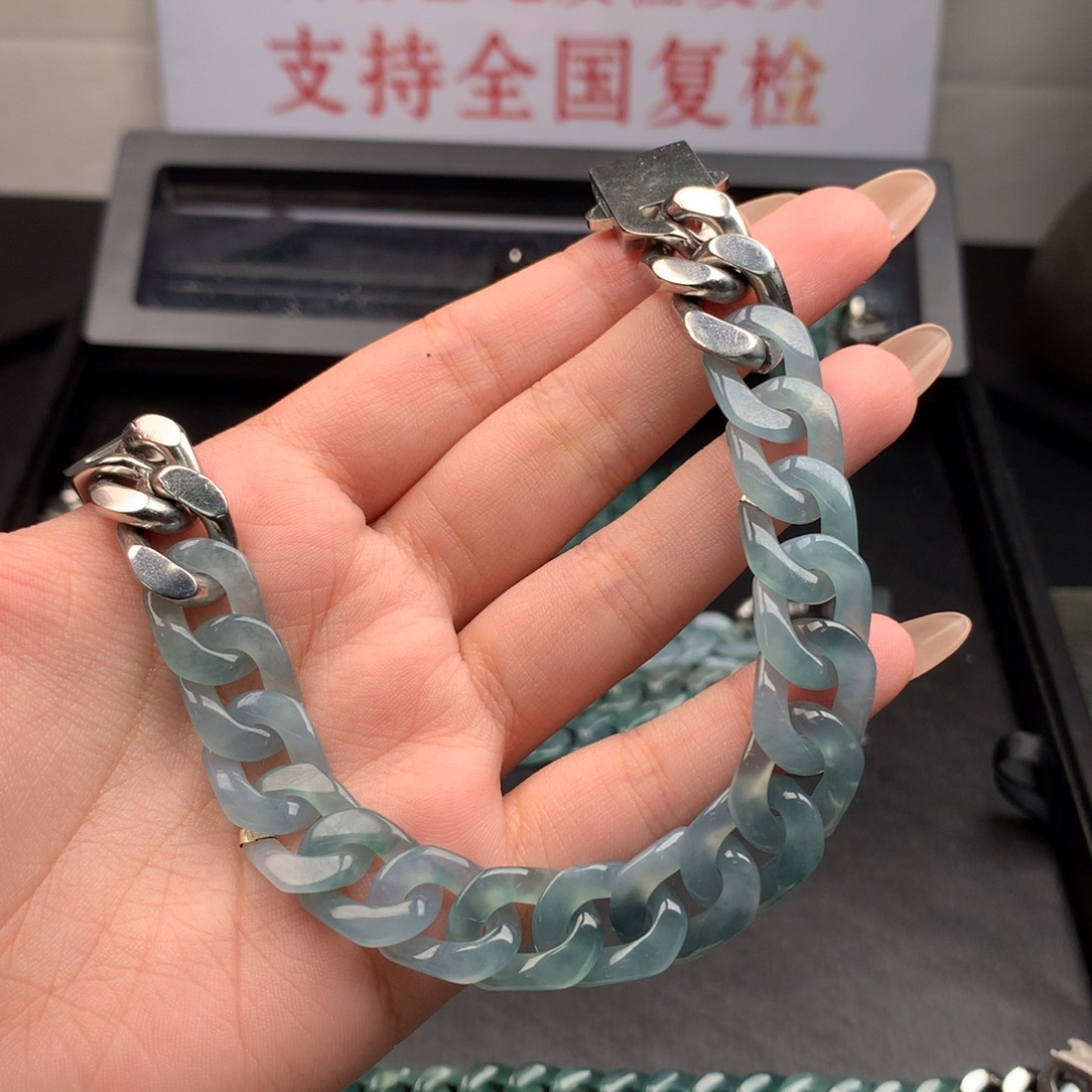 把***风翡翠未镶嵌手链003