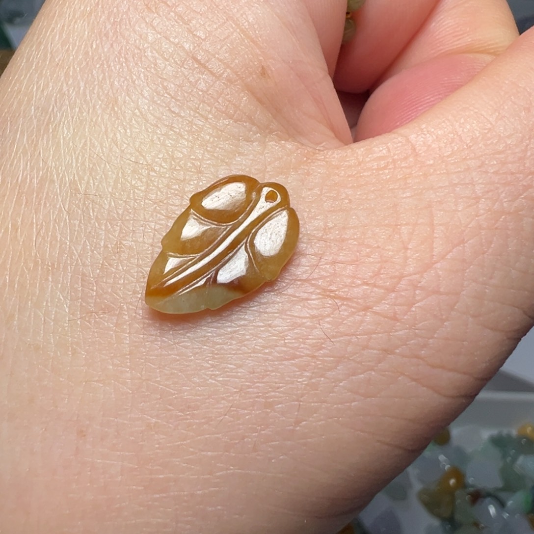 翡翠未镶嵌颈饰叶子一个58块