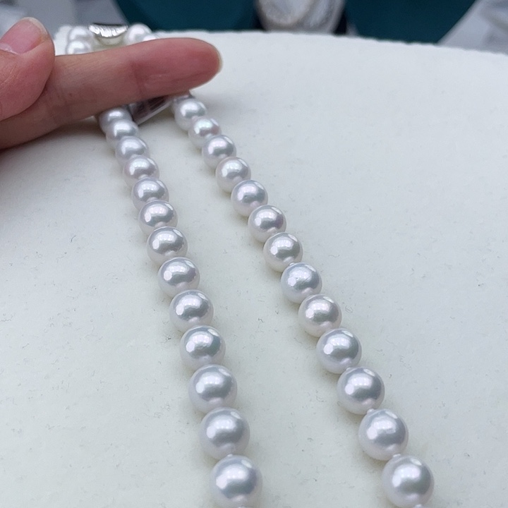 淡水珍珠颈饰银S925镶嵌卡9炫彩高品