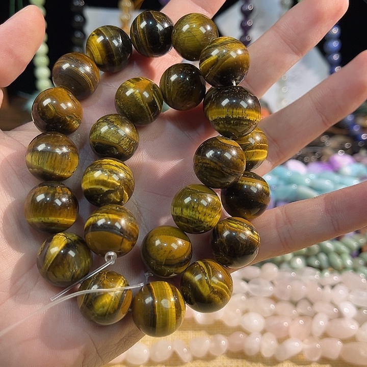 未镶嵌水晶珠宝半成品虎眼石