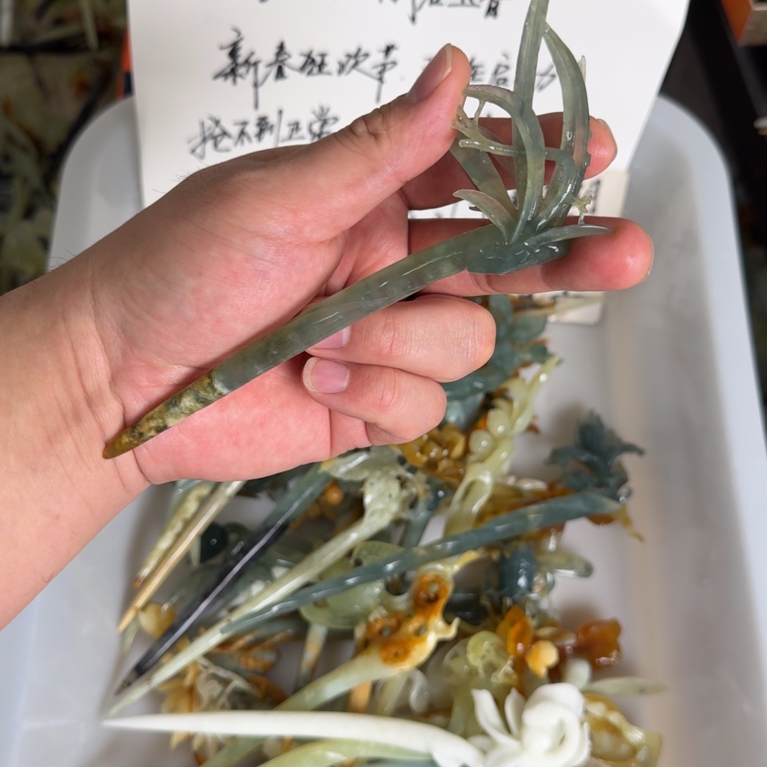 岫玉发簪未镶嵌明君玉簪贼拉好看