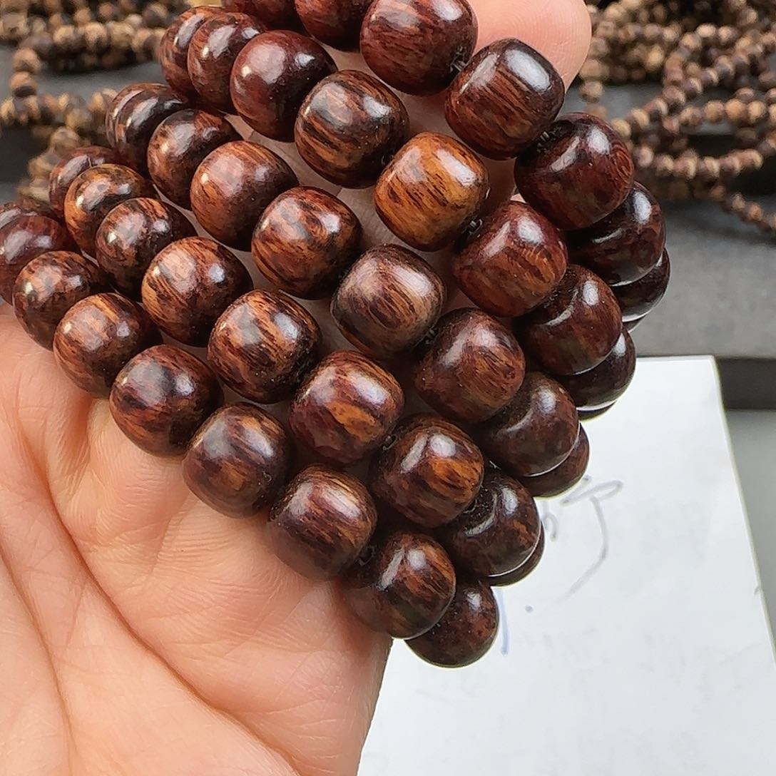 降真香手串/手链以**伴1.0老型海南红降黑金底满纹（5串）