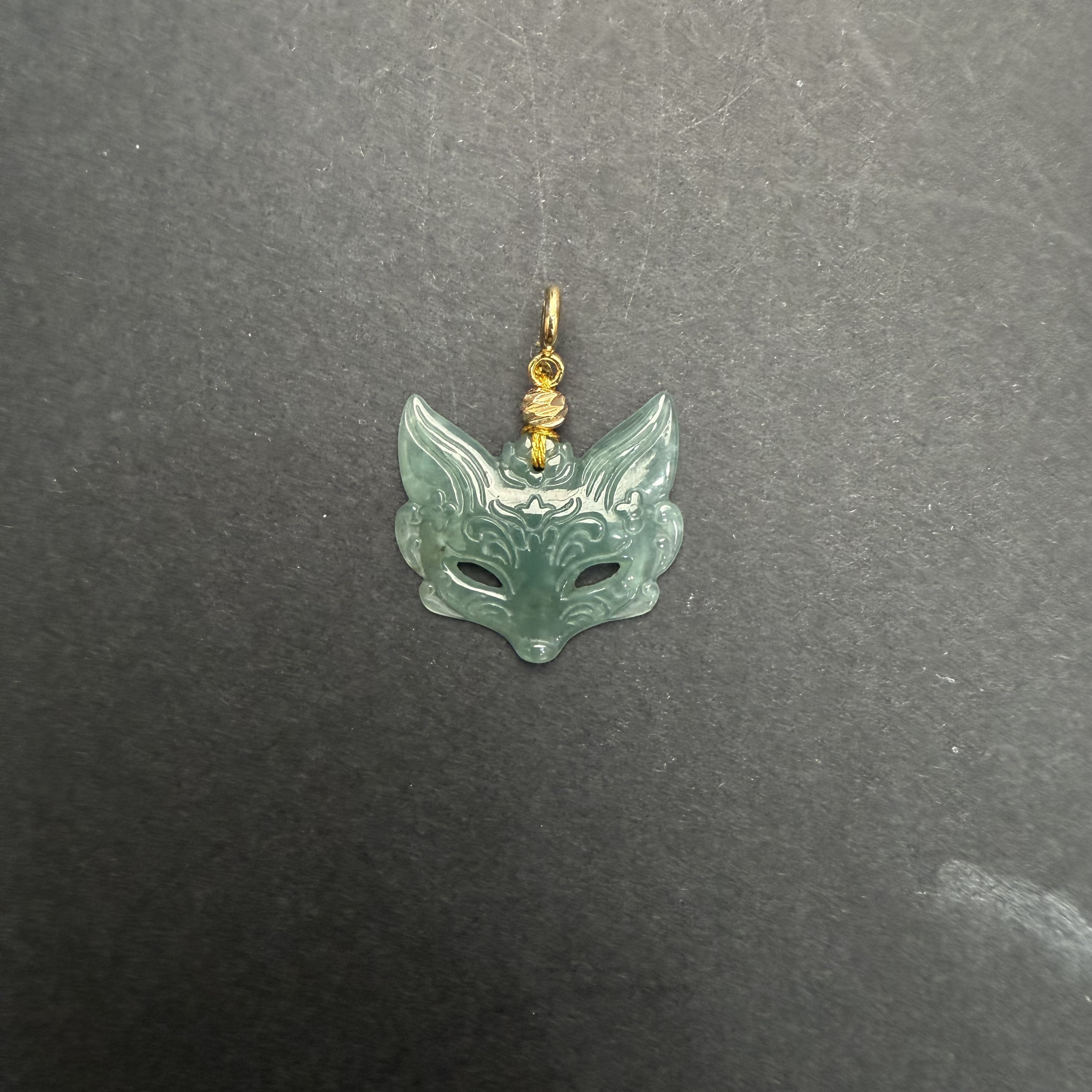 【251410】翡翠狐狸面具加万能扣 约25*23*2 多样发一