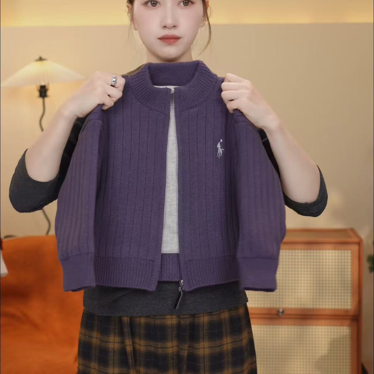 儿童针织开衫外套毛衣德绒加绒加厚2025秋冬保暖纯色上衣百搭宽松