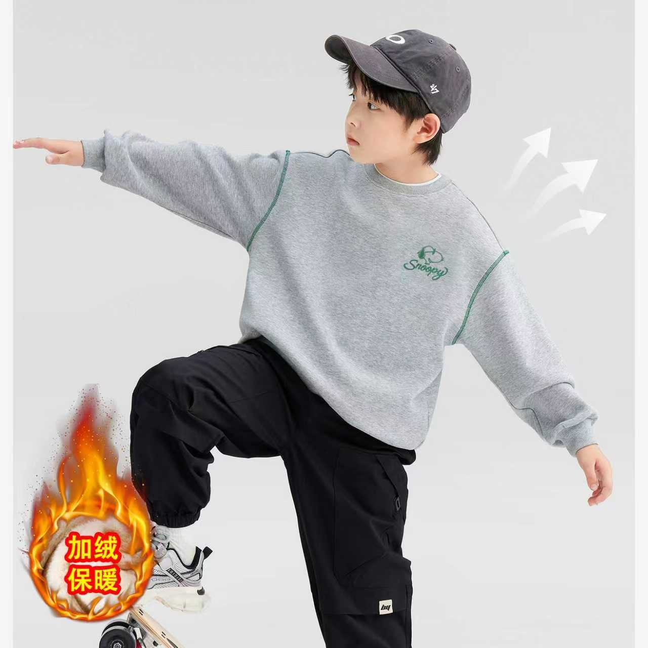 Snoopy/史努比字母卫衣常规休闲风长袖上衣款圆领秋冬季印花秋冬