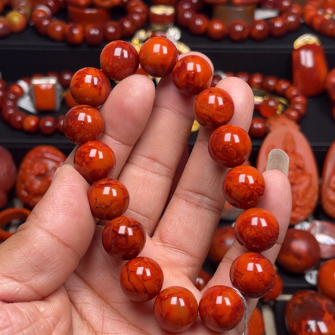 南红玛瑙珠宝奇石未镶嵌单圈13