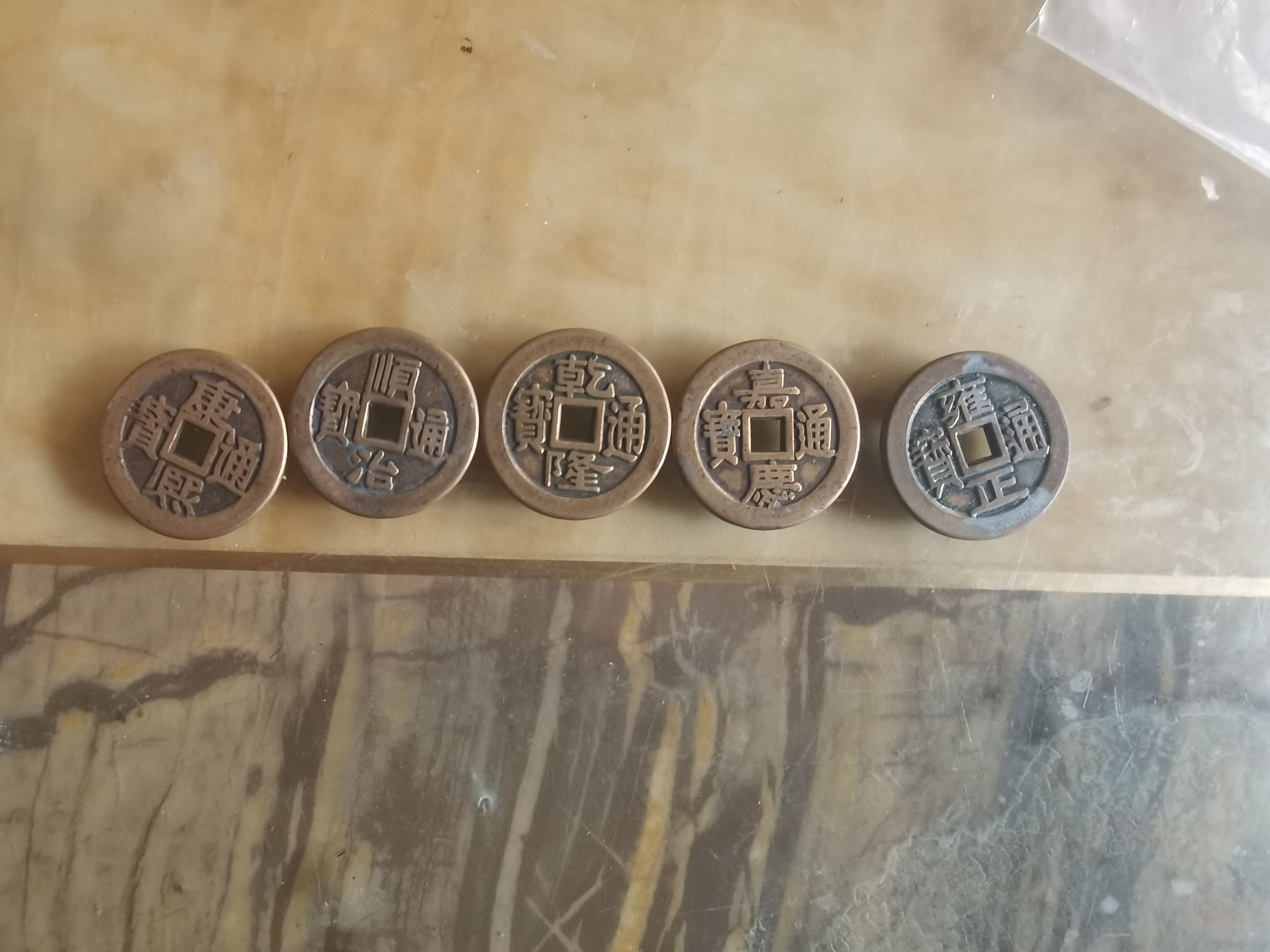 纯黄铜加厚五帝钱貔貅装修过门石下压门槛专用铜钱入户门摆件