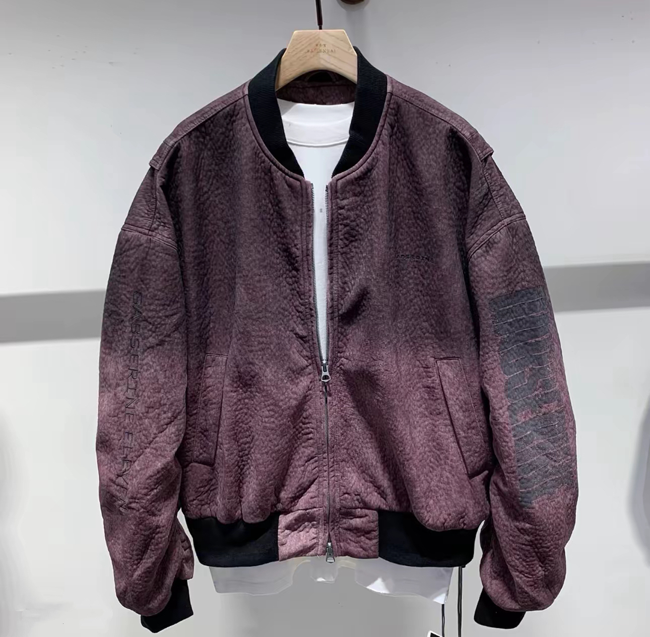 潮牌假两件高街情侣棒球服秋款夹克95519/B0