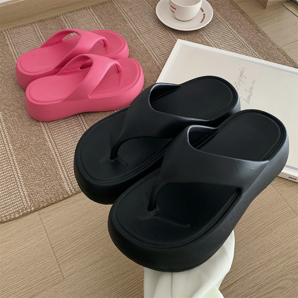 细细条 韩版时尚ins网红感厚底增高人字拖女夏季外穿百搭防滑凉拖