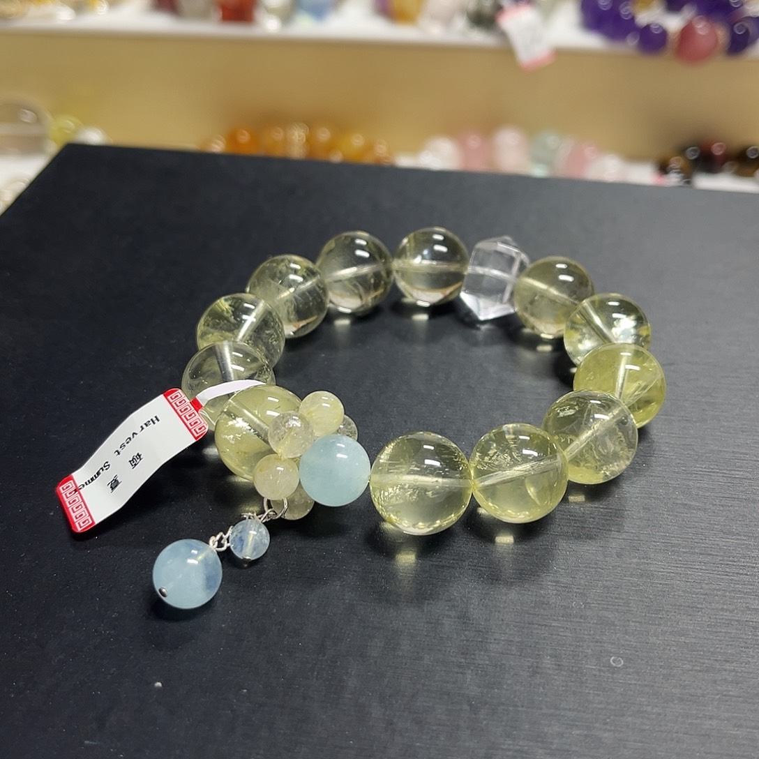 水晶未镶嵌手链黄水晶设计款手串