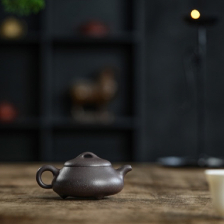 信器堂蠡墅天青泥系列黄龙山原矿紫砂无添加半手仿古德钟