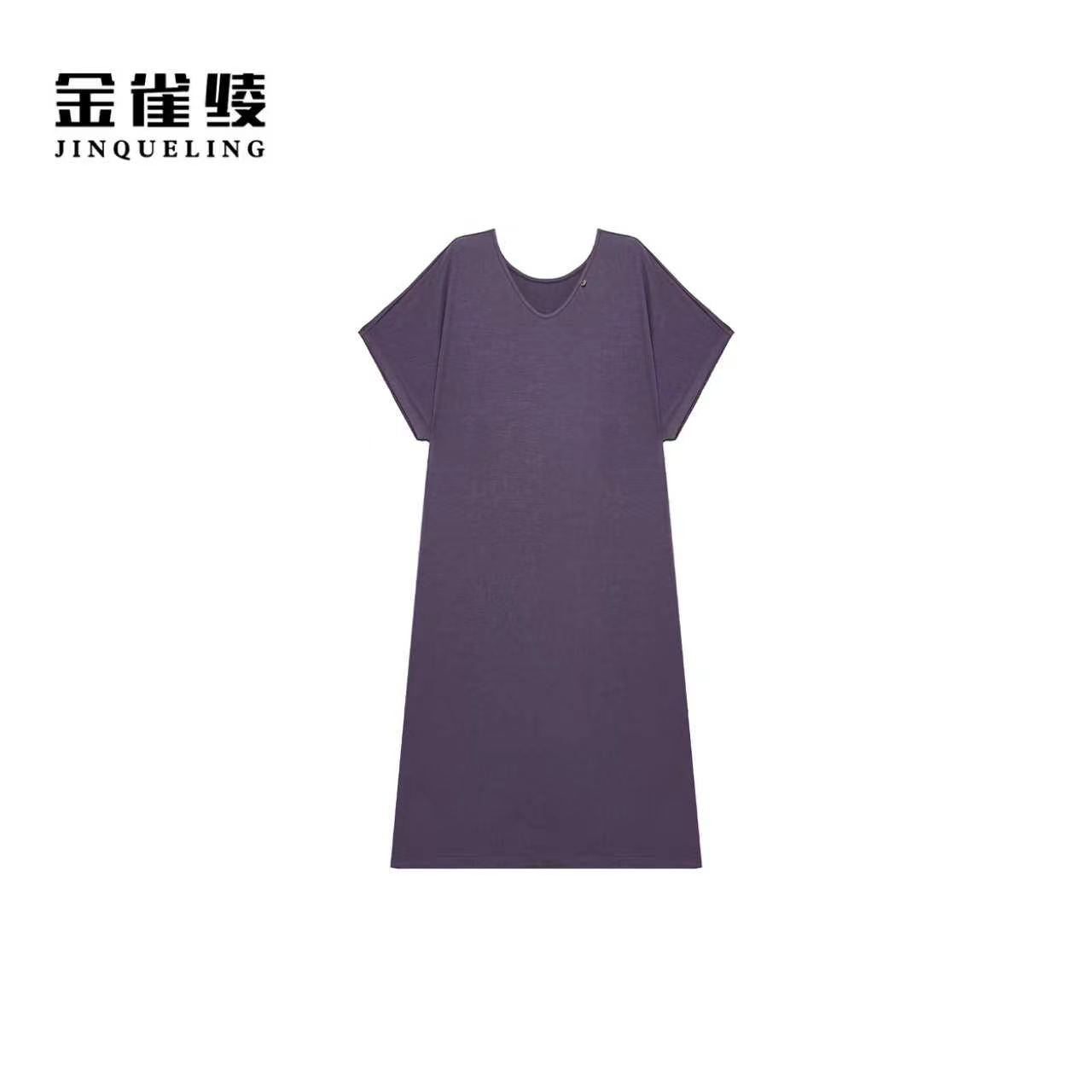 金雀绫【睡美人】时尚纯色极简风加宽加大连衣裙SZBW502