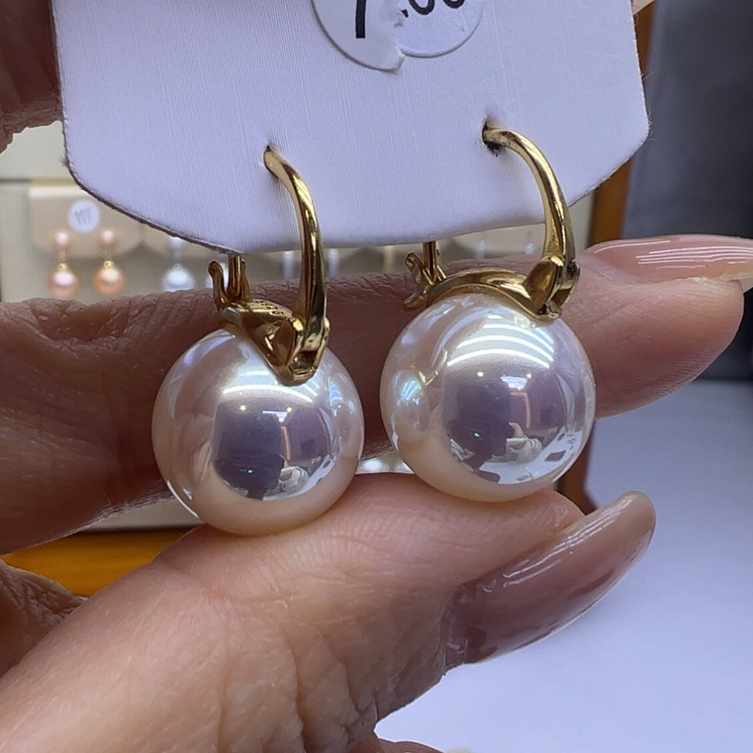 淡水珍珠耳饰银S925镶嵌