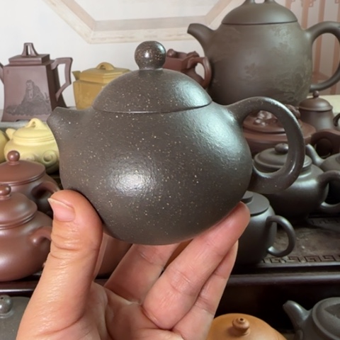 紫砂茶壶梨皮天青170c c