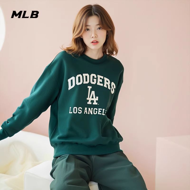MLB LA卫衣2025夏季新款圆领套头衫男女款运动服长袖官方专柜正品
