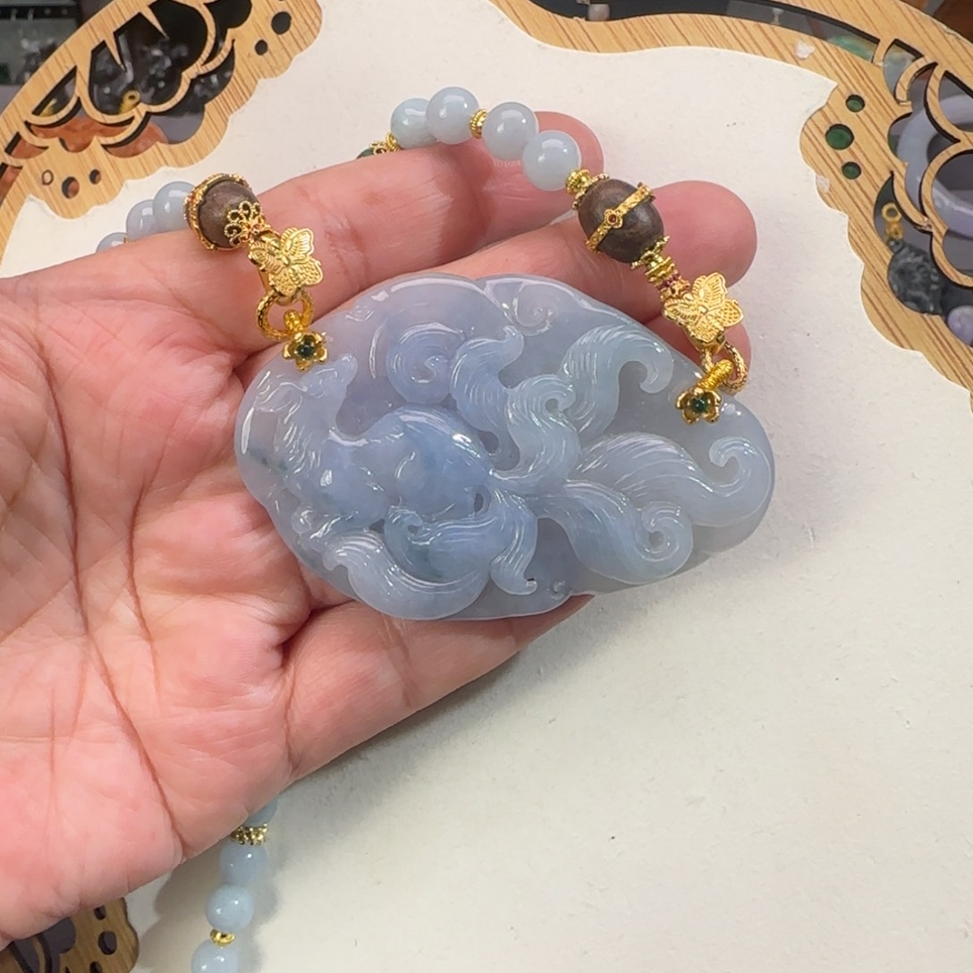 翡翠颈饰未镶嵌Y*依仿古